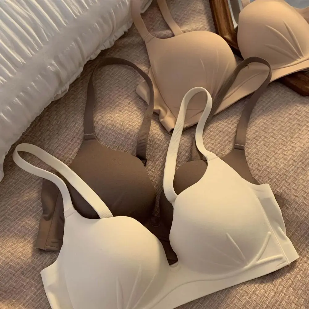 مريحة 1/2 كوب رفع البرازيلي للصدمات إغلاق المناسب سلس الصدرية الملابس الداخلية مكافحة ترهل اللاسلكية العميق الخامس الصدرية النساء #1