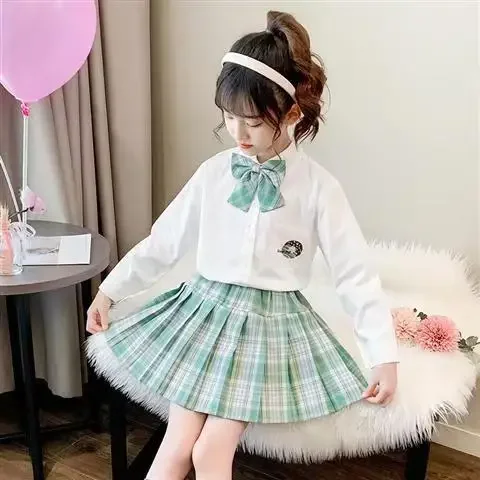 

Girls' school uniform set genuine children JK uniform skirt summer elementary school style pleated skirt half skirt short skirt