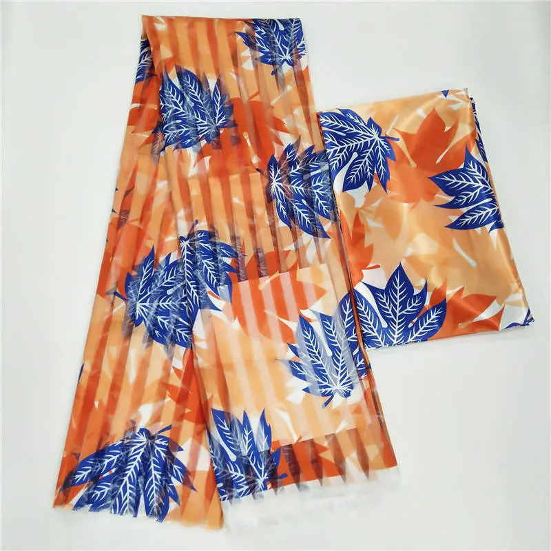 2019 Popular Wax fabric Top Quality Vintage Silk wax cloth African Wax Prints Fabric 6yards/lot for Party Dress ! L121738