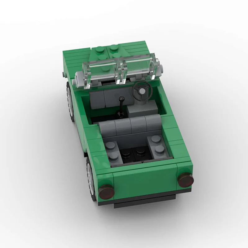 Zestaw klocków MOC City Speed Car Mini Zielony kabriolet Model pojazdu terenowego DIY Zabawki do montażu dla dzieci Prezent urodzinowy dla dorosłych