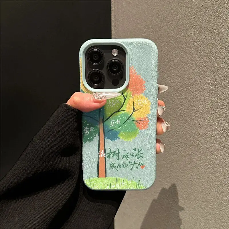 SEIRASSIM Chinese word tree phone case for iphone 16 pro max 15 14 plus 13 p 11 12 silicone back cover for iphone xs xr x bumper