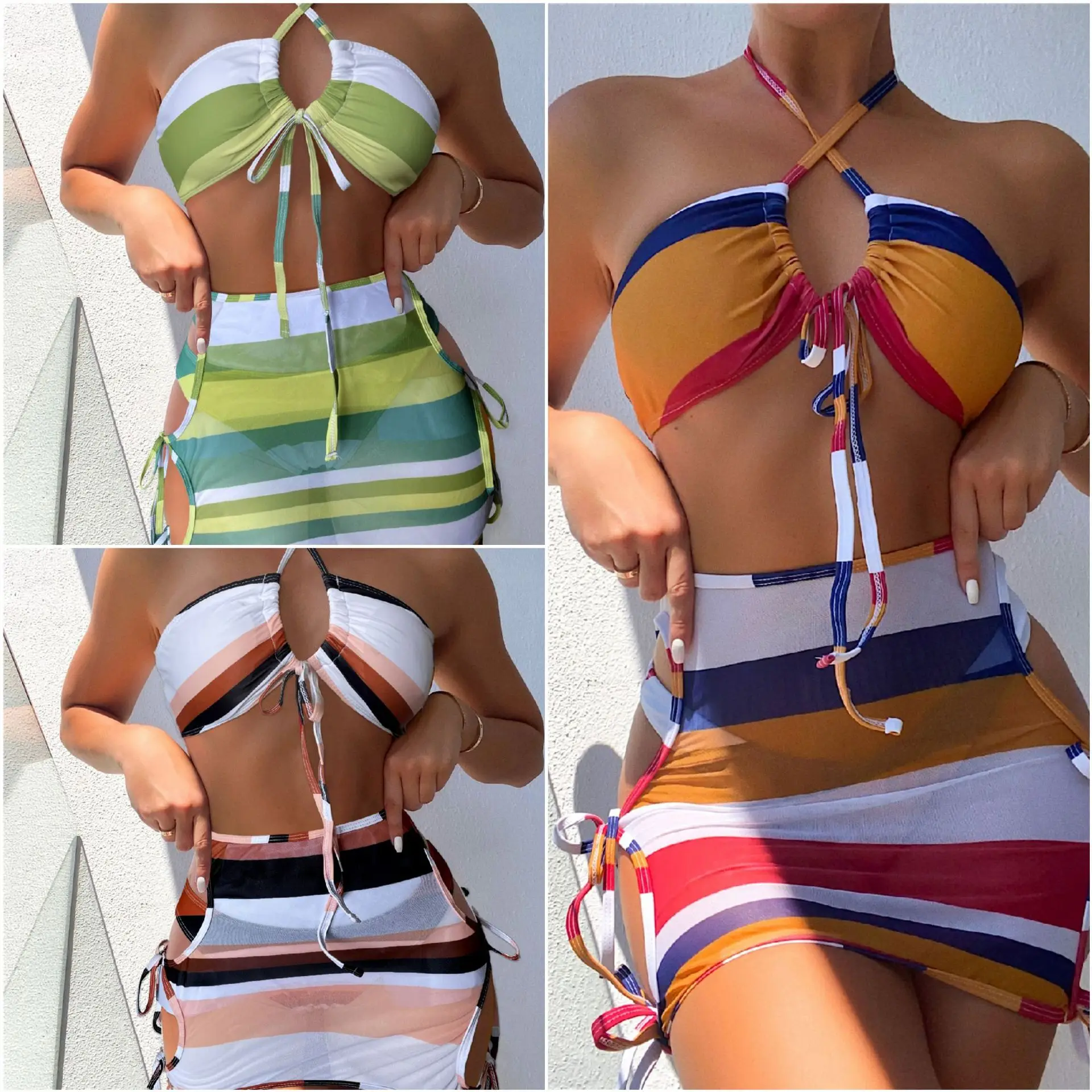 

Vintage Swimsuit Women 3 Pieces Print Sexy Bikini Ladies Split Swimsuit 2022 New Bikini Girl Summer Clothes Womens Fashion