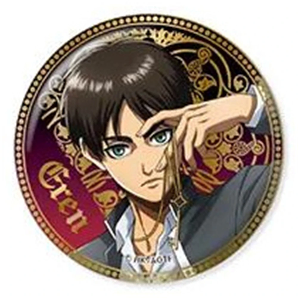 58mm Anime Attack on Titan Annie Leonhart Levi Ackerman‌ Cosplay COSTUME Badge Pin SPTE Tinplate Brooch﻿ Prop Xmas Gift