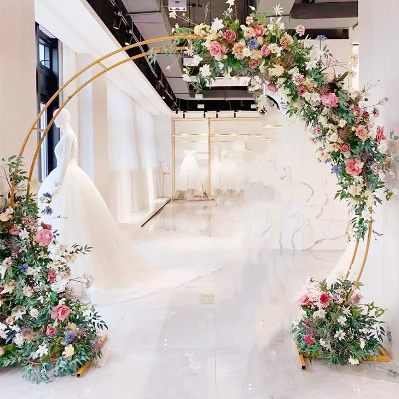 

Wedding Arch Decorations Frame Backdrop Stand Circular Ring Double Pole Flower Arch Door Backdrop Stand Circular Arch Prop