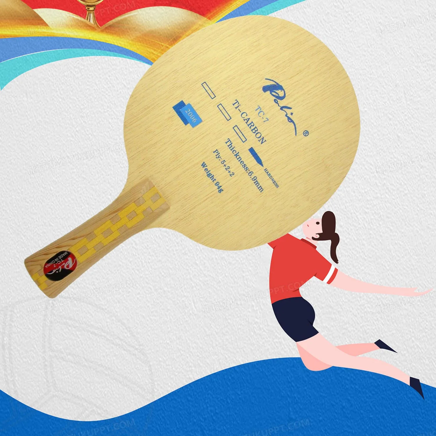 

Original Palio TC-7 TC7 TC 7 Ti+Carbon table tennis pingpong blade