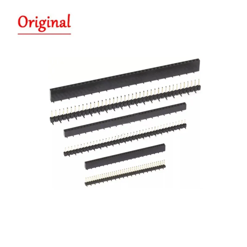 5pcs SMT SMD Single Row Dislocation Male Female 1.27mm 2.0mm 2.54mm 1*40p 40pin PCB Board Pin Header Socket Connector Pinheader