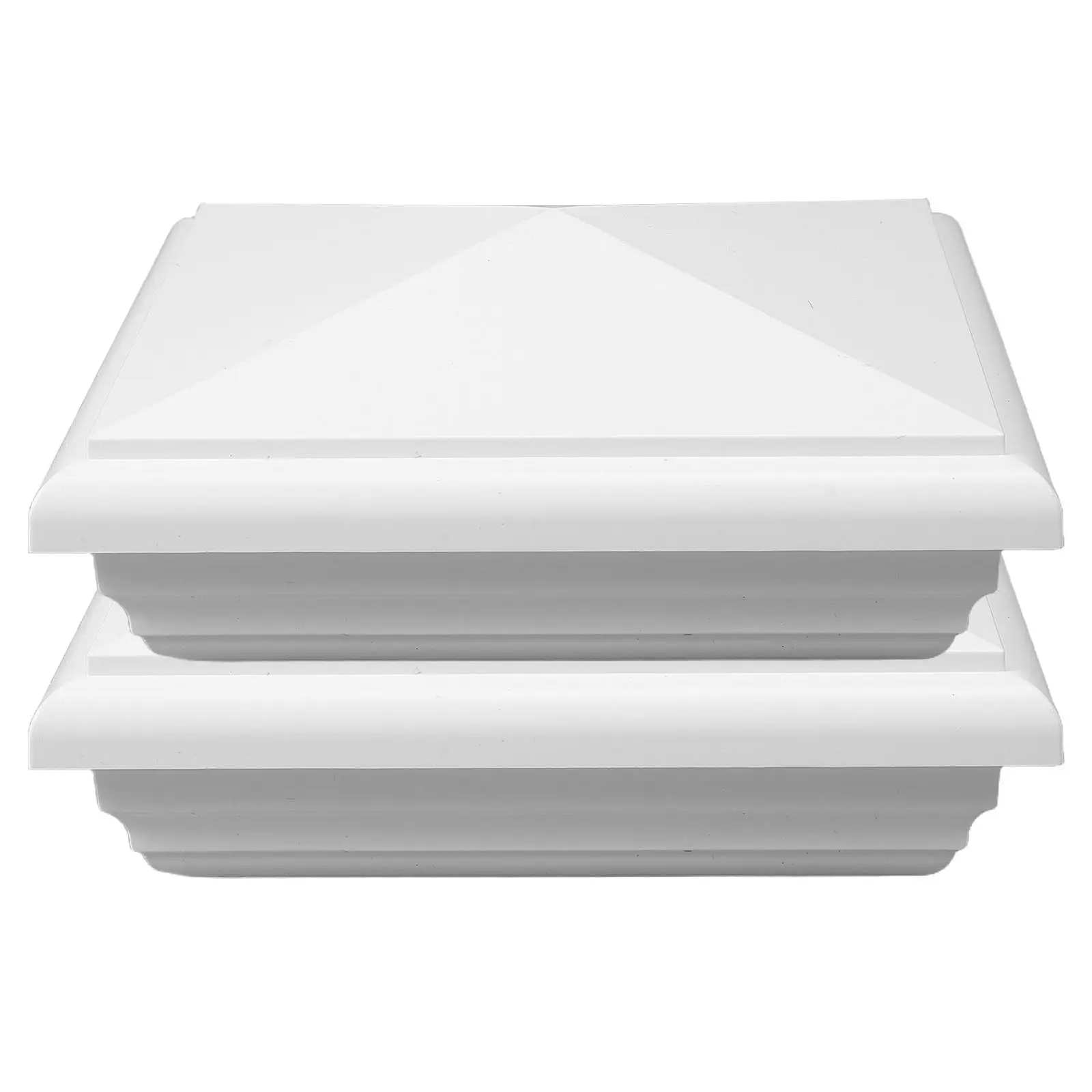 2Pcs White 4x4 Square Pyramid Vinyl Fence Post Caps Outdoor Deck Post Covers Garden Fence Vinyl Fencing Caps Square Pyramid Cap
