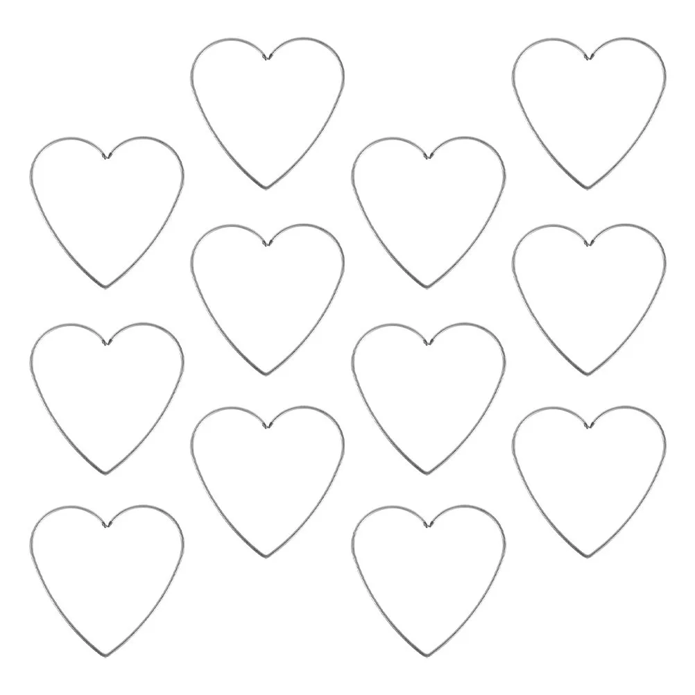 

12Pcs Dreamcatcher Iron Heart Rings Metal Craft Hoops for DIY Wedding Decorations Showers Floral Wreath Wall