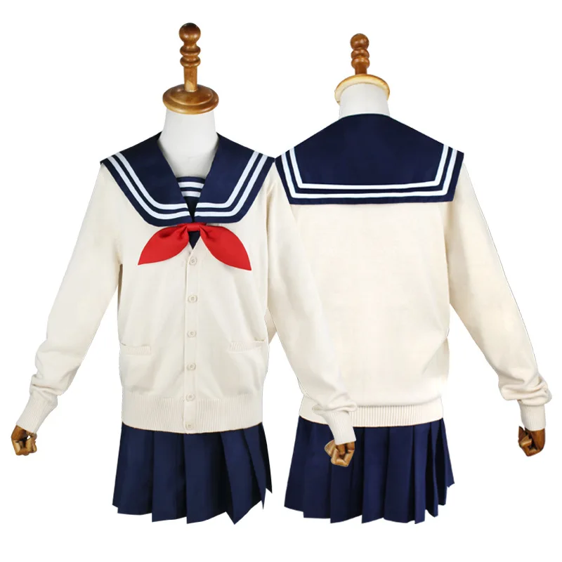 My Hero Academia Cross my body / Himiko Toga Cosplay Costume JK academy clothes sailor suit Long Short Sleeve Top Sweater skirt