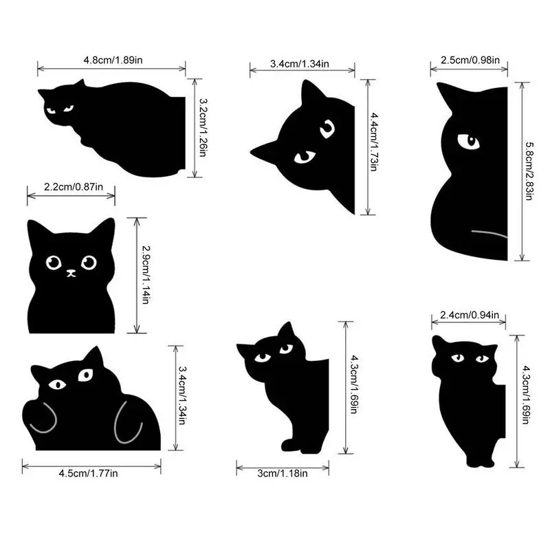 Black Cat Bookmark for Books Cute Cartoon Magnetic Page Clips Book Marker Unique Reading Gift