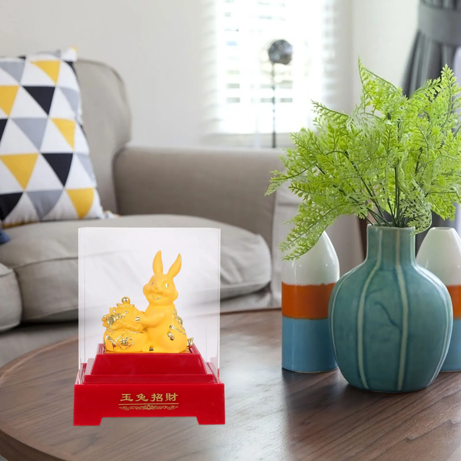 

Rabbit Year Zodiac Rabbit Figure Cute Bunny Ornament Desktop Decoration New Year Gift Decor Bunny Decorations Desktop Adorn