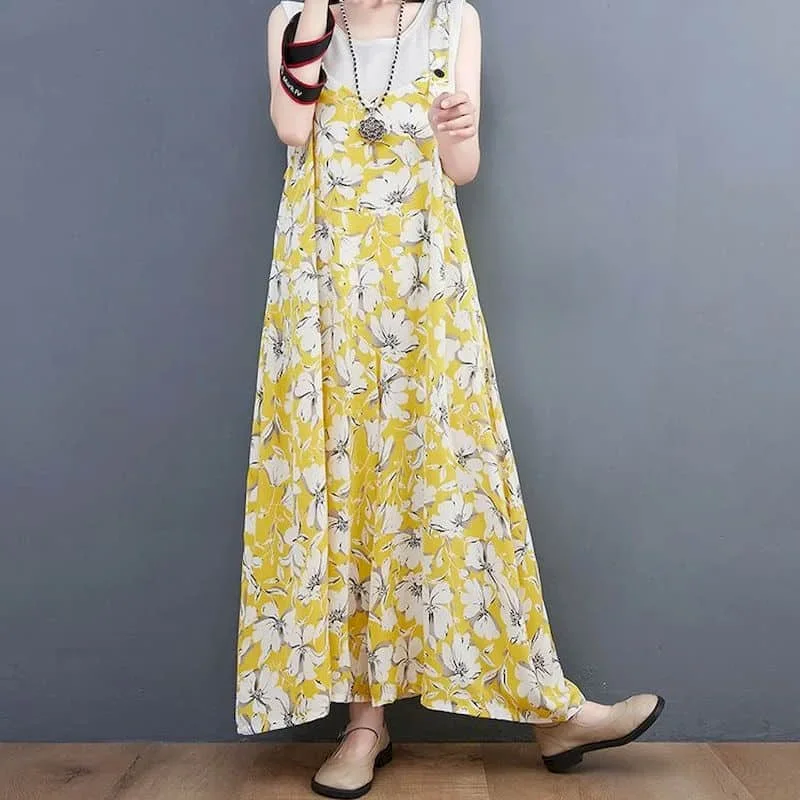 Kombinezony w kwiaty dla kobiet Ponadgabarytowy jednoczęściowy strój damski Harajuku Luźne koreańskie spodnie z szerokimi nogawkami Casual Vintage Playsuits