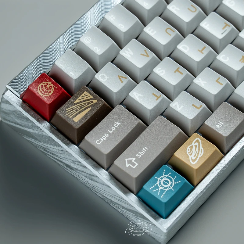 Celestial Kinetics Theme Keycap Set ABS Two/three Color Injection Molding Craft Custom Original Handmade for Mechanical Keyboard