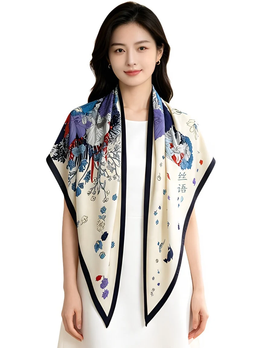Echarpe-grande-en-soie-et-laine-a-la-mode-style-polyvalent-automne-hiver-Echarpe-multifonctionnelle-a-imprime-floral-tendance