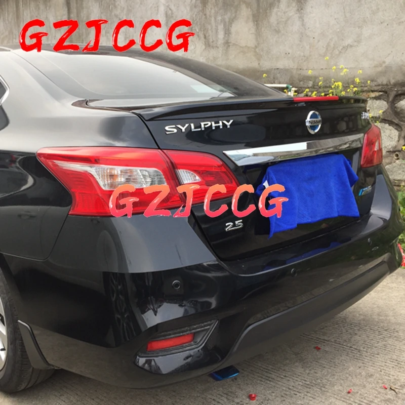 For Nissan Sentra 2012 2013 2014 2015 ABS Plastic Unpainted Primer Color Rear Trunk Boot Lip Wing Spoiler Car Styling