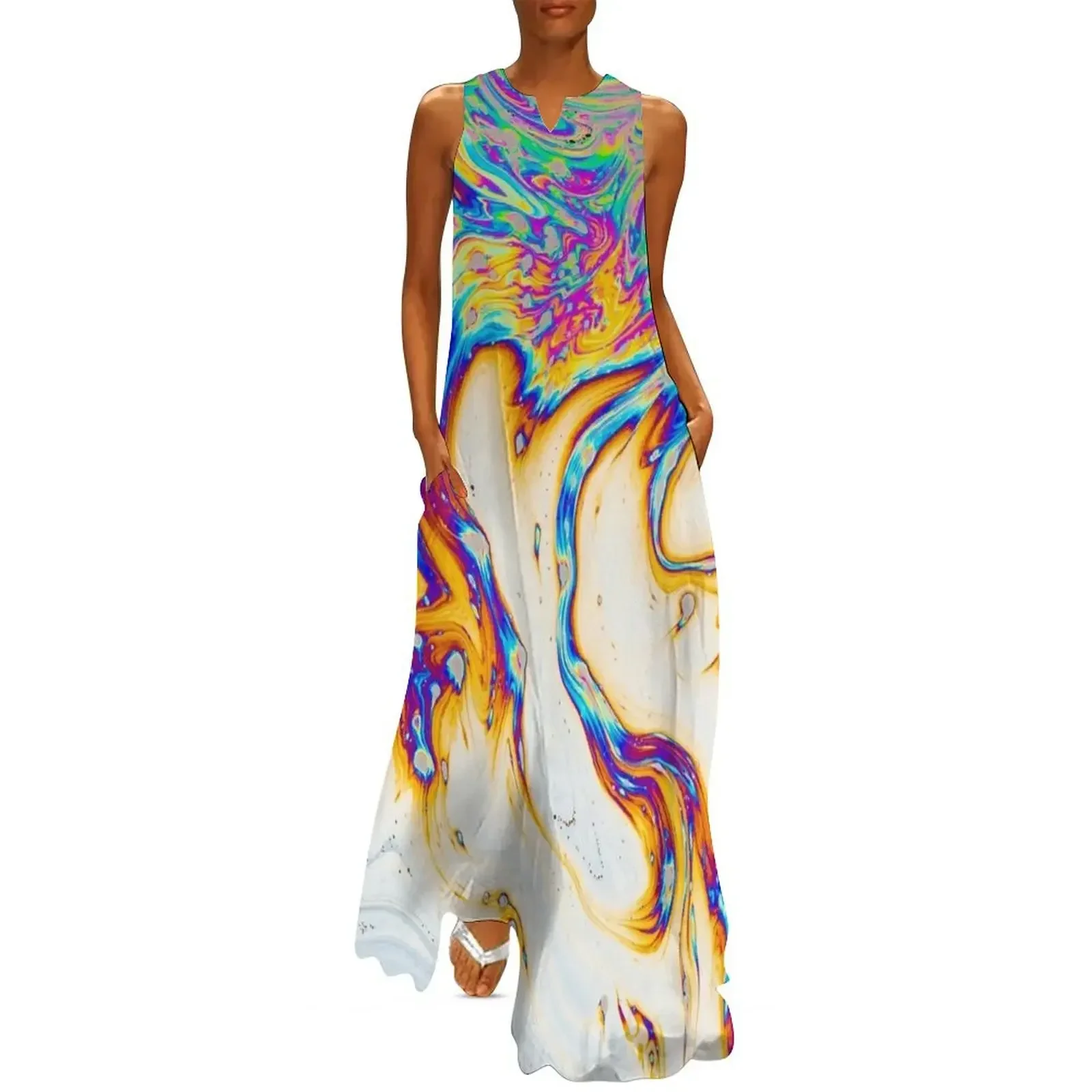 

Oil Spill Long Dress birthday dresses for women Clothing female dresses for official occasions Clothing Dress