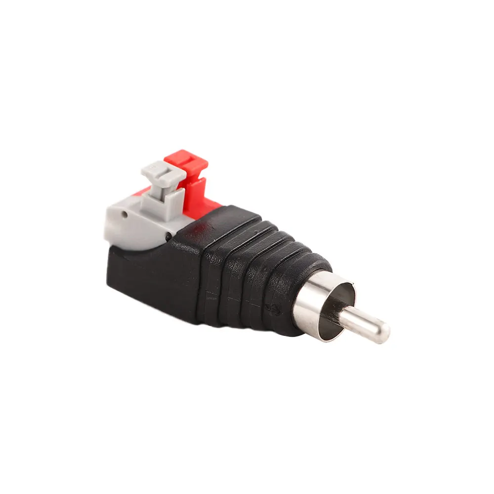 Cable to Audio Male RCA Adapter Jack Speaker Wire A/V Adapter Press Terminal RCA Connector Connector Adapter