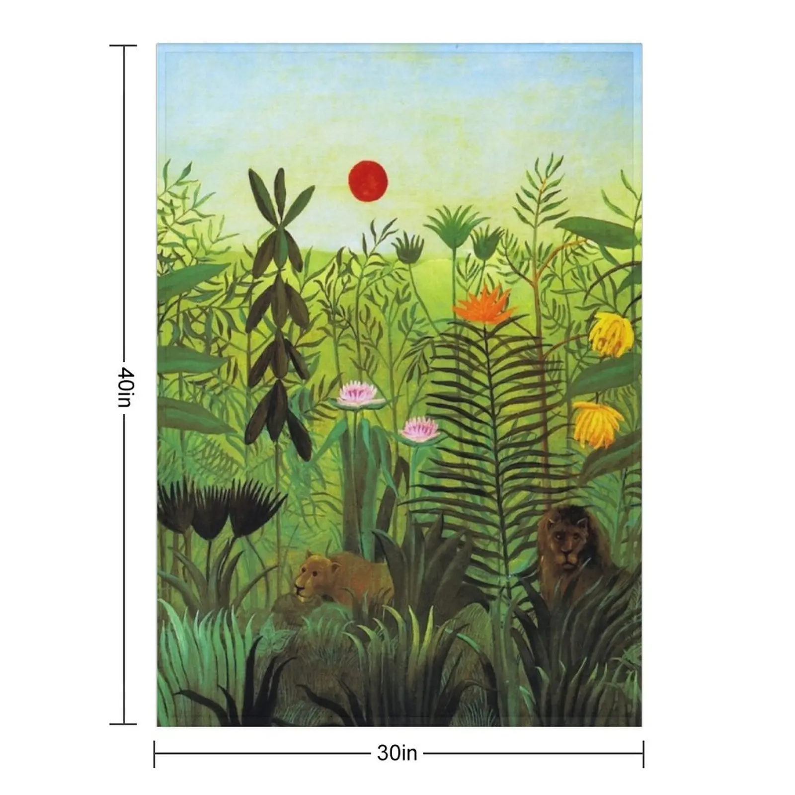 Henri Rousseau Exotic Landscape with Lion and Lioness in Africa, 1903-1910 Throw Blanket Sofas Baby christmas gifts Blankets