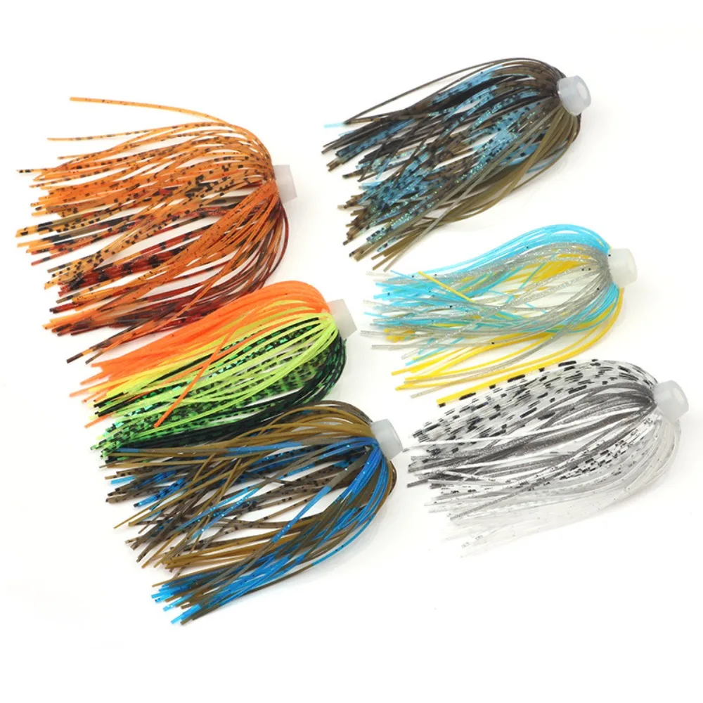 Beard Fishing Lure Buzzbait Silicone Thread Spinner Bait Bass Pike Walleye Bass Jigs Tassel Silicone Skirt DIY Modification