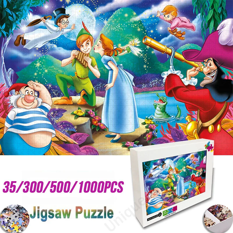 

Peter Pan Wooden Jigsaw Diy Toys Intelligence Puzzle Cartoon Anime Jigsaw Puzzle Kids Learning Educational Toys for Children