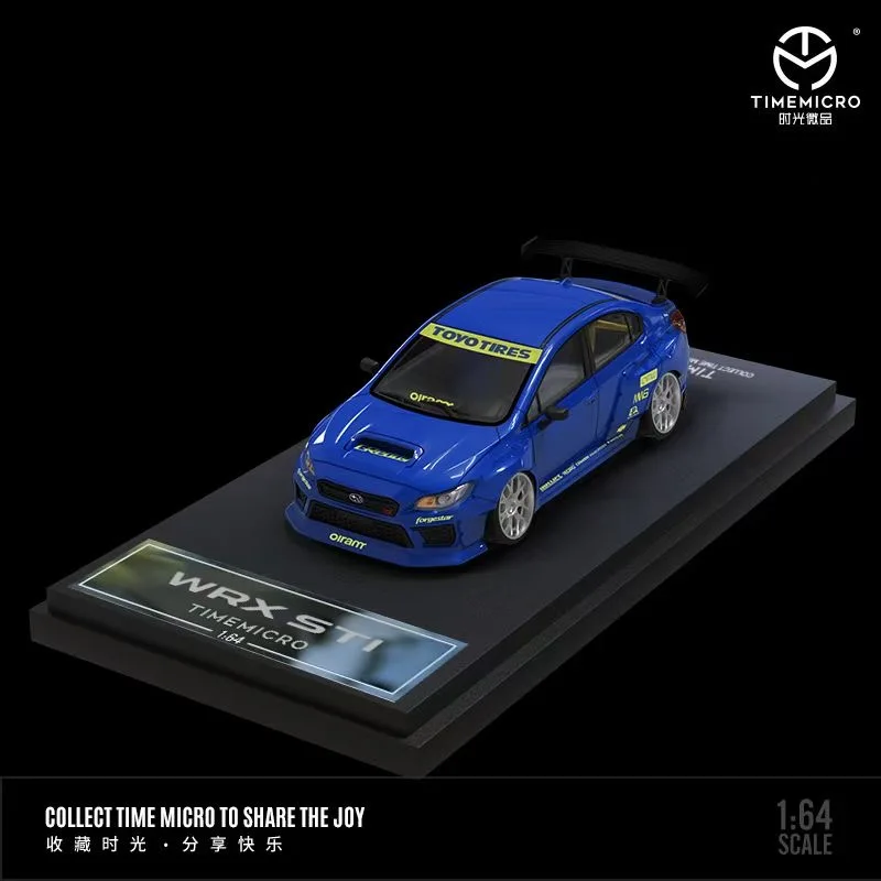 In Stock TimeMicro 1:64 WRX STI Rally Blue Emulation Alloy