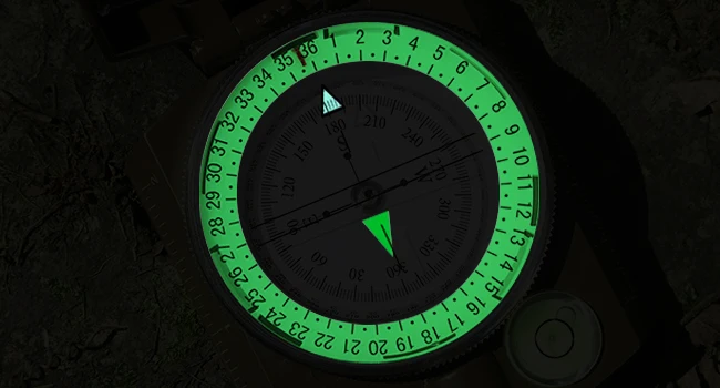 Taktischer Überlebens-Militärkompass aus Metall, professionelle, hochpräzise Zielnavigation, leuchtend, für Outdoor-Wandern, Geologie – Detail 5