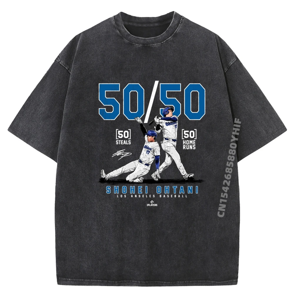 

Ohtani 50 50 Club Legend Shohei Ohtani Los Angeles Mlbpa Luxury Clothing Washed New Shirts And T-Shirts England Style