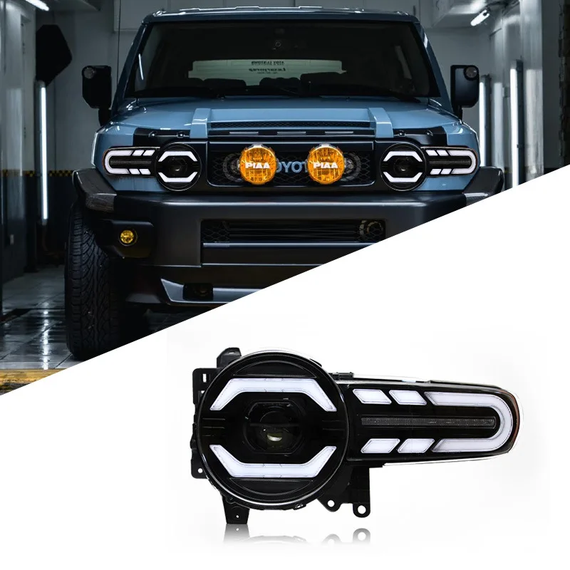 

Suitable For 07-20 Toyota FJ Kulusawa Headlight Assembly Modified LED Daytime Running Light Running Water Turn Signal Headlight