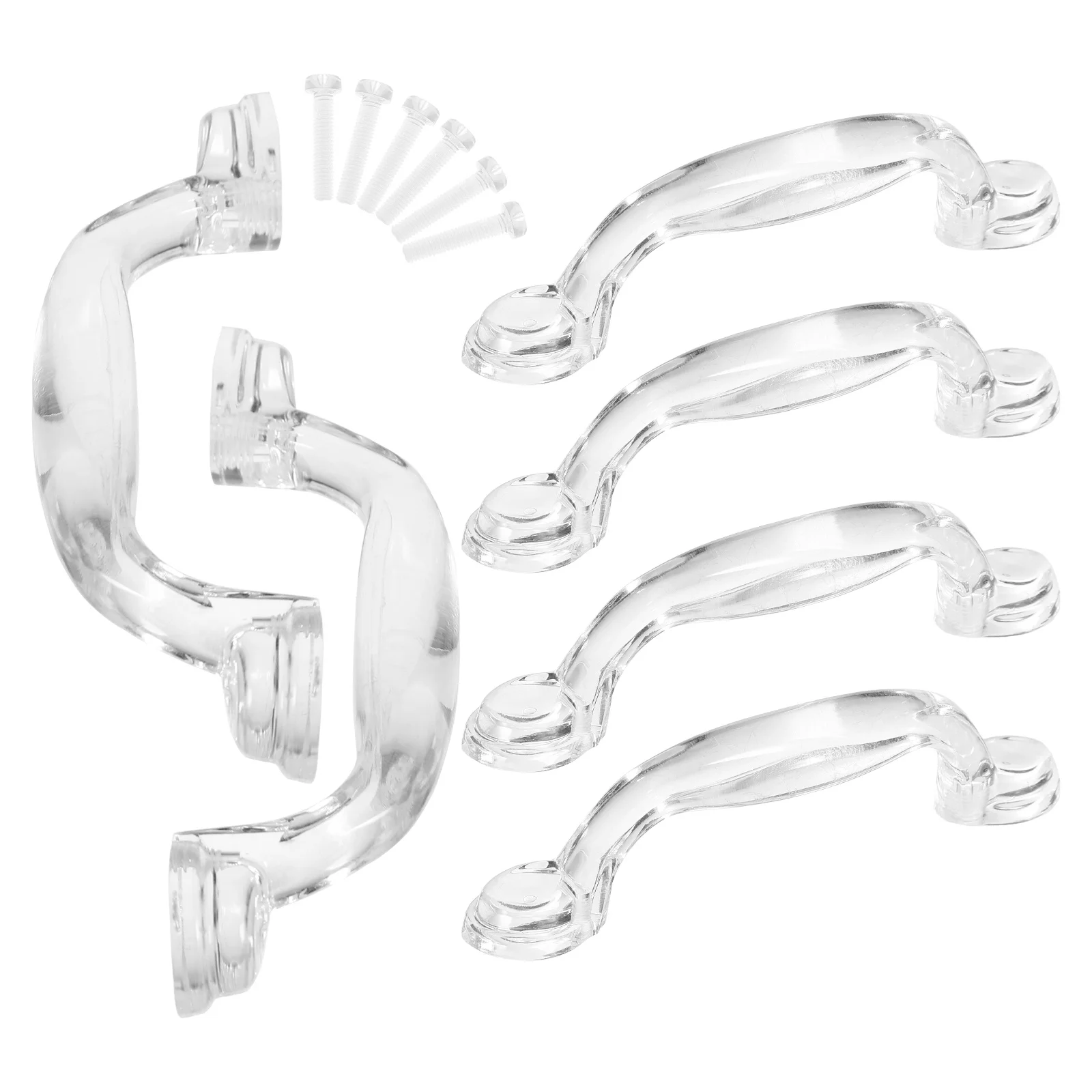 

6Pcs Plastic Clear Door Pulls Cabinet Handles Durable Furniture Drawer Handles for Wardrobe Cupboard Door Handle