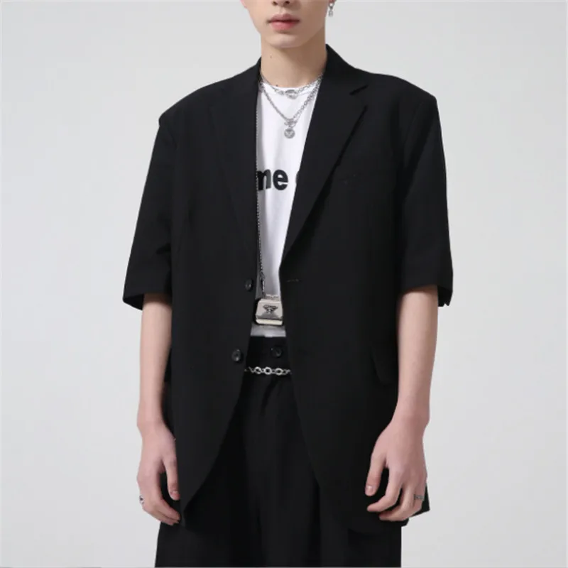 

Spring and summer tide brand men loose Korean five-sleeve suit casual jacket suit jacket plain color versatile casual wear