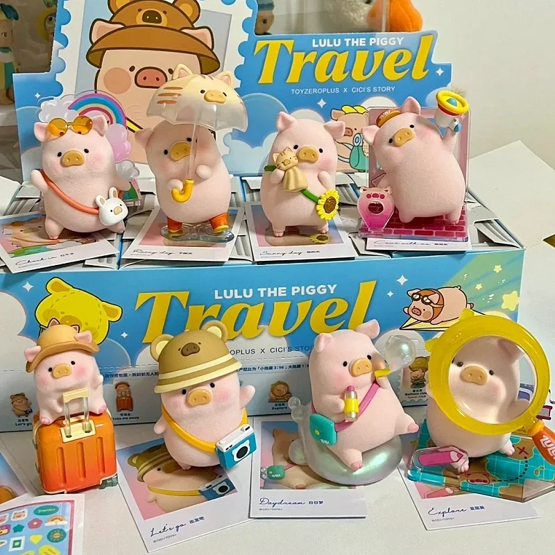 

In Stock Lulu Pig Travel Series Blind Box Cute Piggy Doll Surprise Bag Desktop Ornament Collection Model Toys Kids Birthday Gift