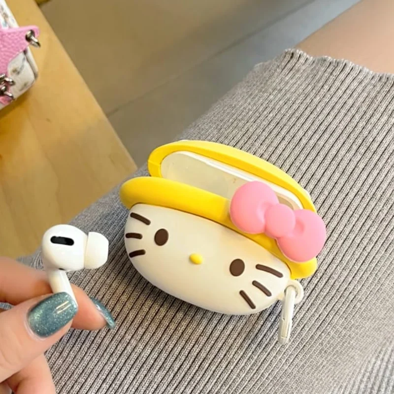 3D Cute Cartoon Anime Role Hello Kitty Earphone Case for AirPods 1 2 3 Pro 2rd Hot Sale Soft Lovely Silicone Protective Cover