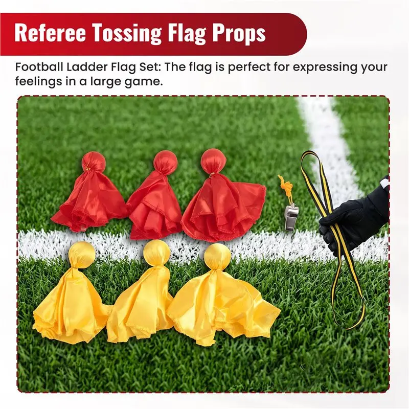 BAAG-6 Pieces Penalty Flag Football Challenge Flags Football Referee Flag Sports Fan Tossing Flags Party Accessory