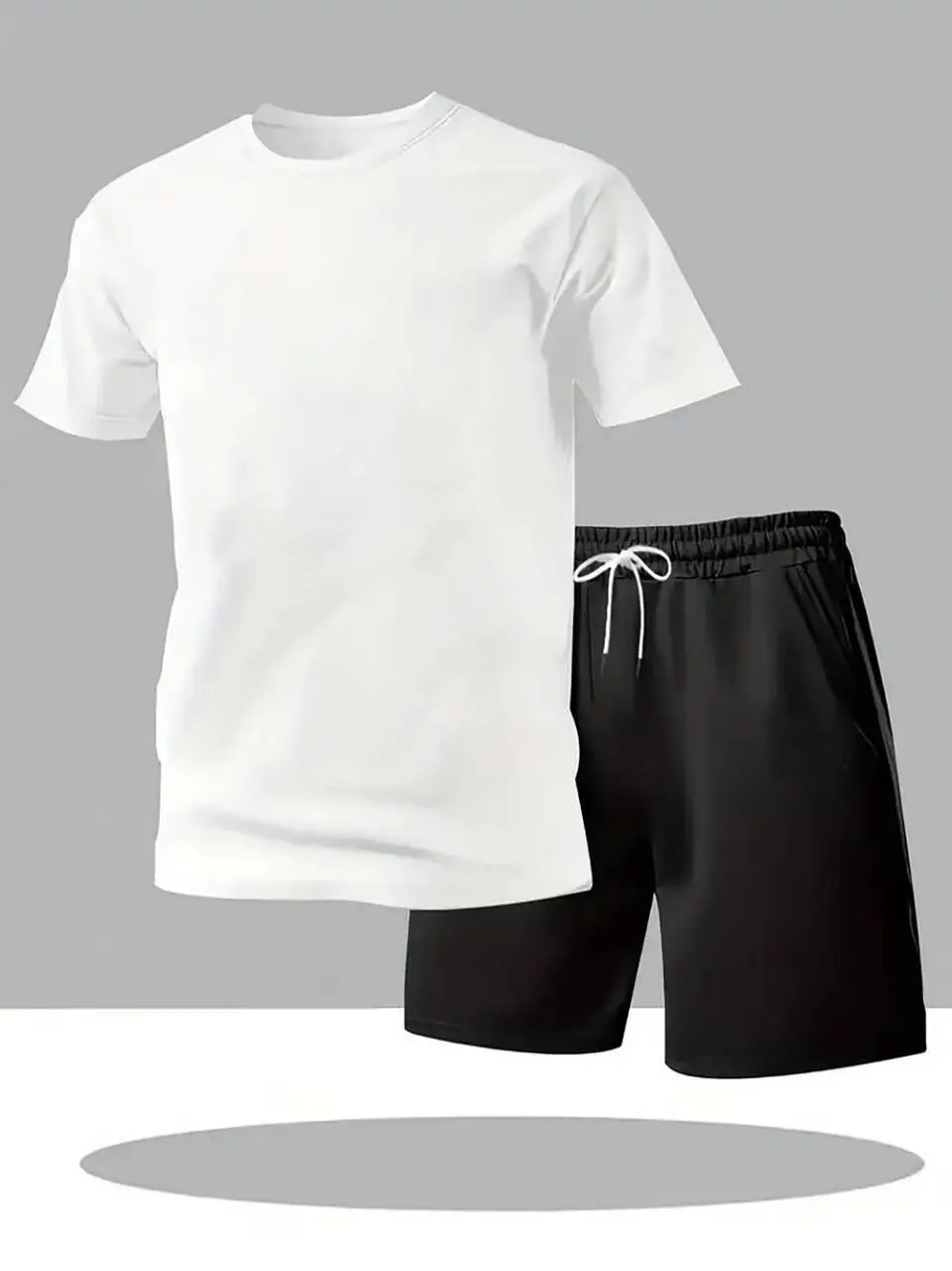 Summer 2026 comfortable new breathable men's casual sports set outdoor fashionable jogging men's short-sleeved T-shirt and shor view 4