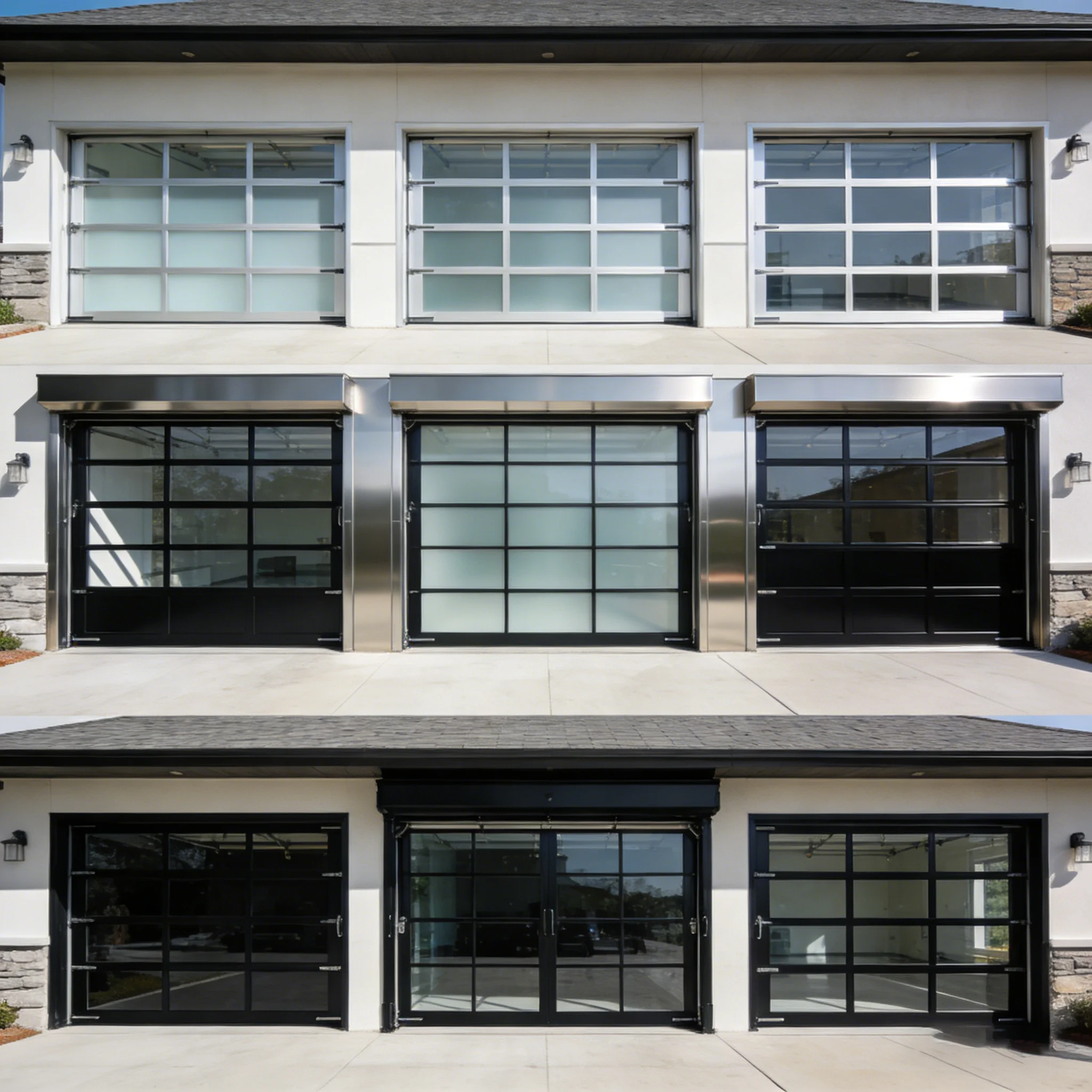 Custom Garage Doors Frameless Glass Insulated Panel Garage Door Patio Overhead Sectional Aluminum