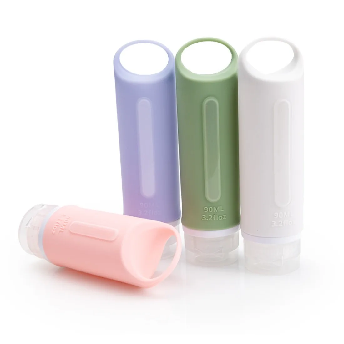 1 pz 60 ml riutilizzabile da viaggio sub-bottiglia articoli da toeletta portatile spremere bottiglia contenitore per campioni in silicone a prova di perdite con fori per appendere