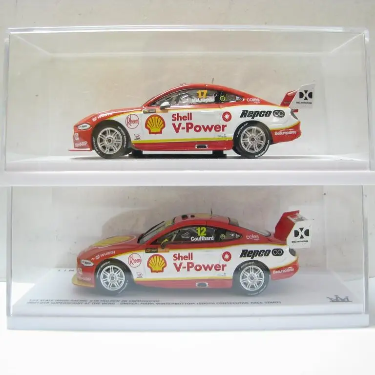 

Diecast 1:43 Scale AUTHENTIC Ford Mustang GT Shell V-POWER Racing Team #12/#17 2 Taiwan Alloy Car Model Collectible Toy Gift