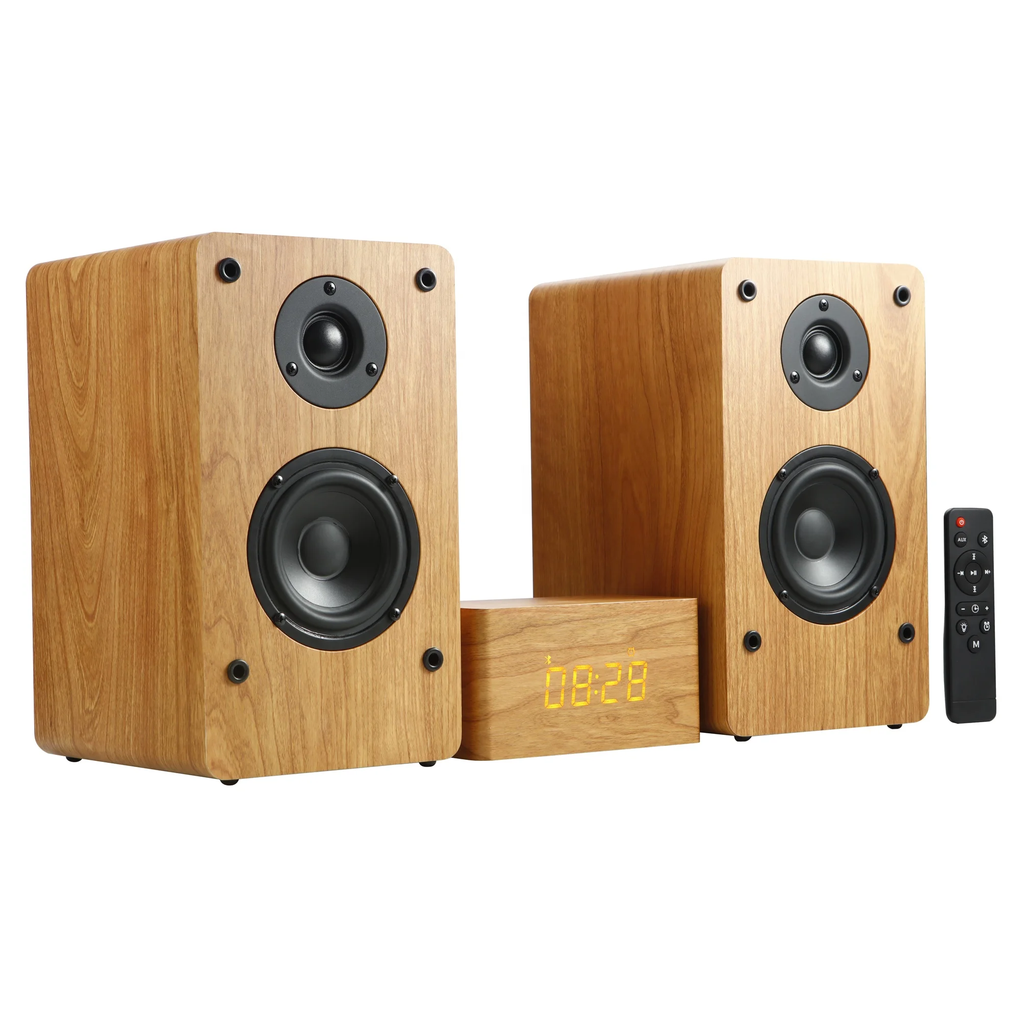 

Wooden TV SoundBar Bluetooth Speaker Home Theater System 3D Surround Sound Bar Subwoofer Audio Remote Control Wall Mountable