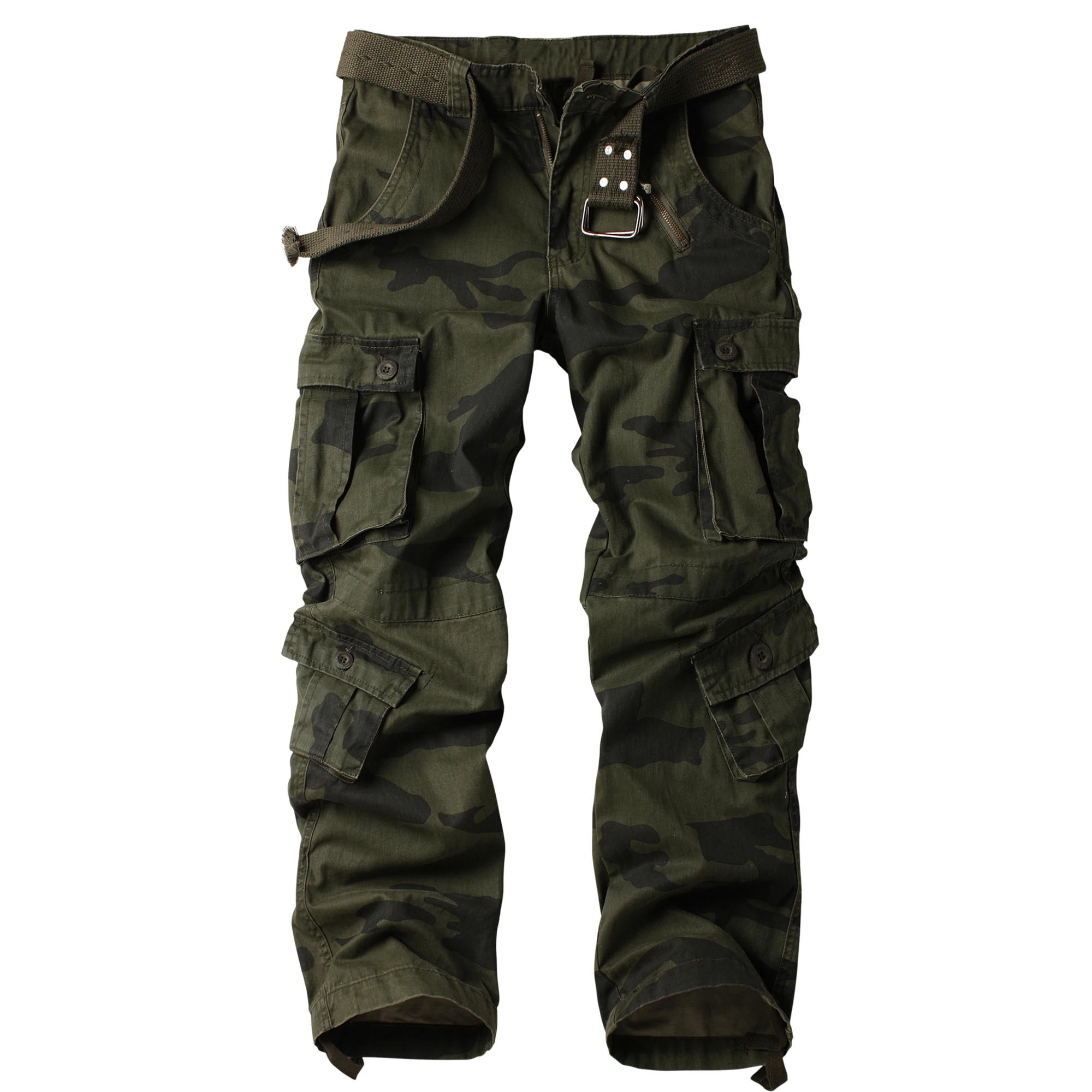 

AKARMY Men's Hiking Pants Climbing Casual Cargo Pants Military Army Camo Pants Combat Work Pants 8 Pockets(No Belt)