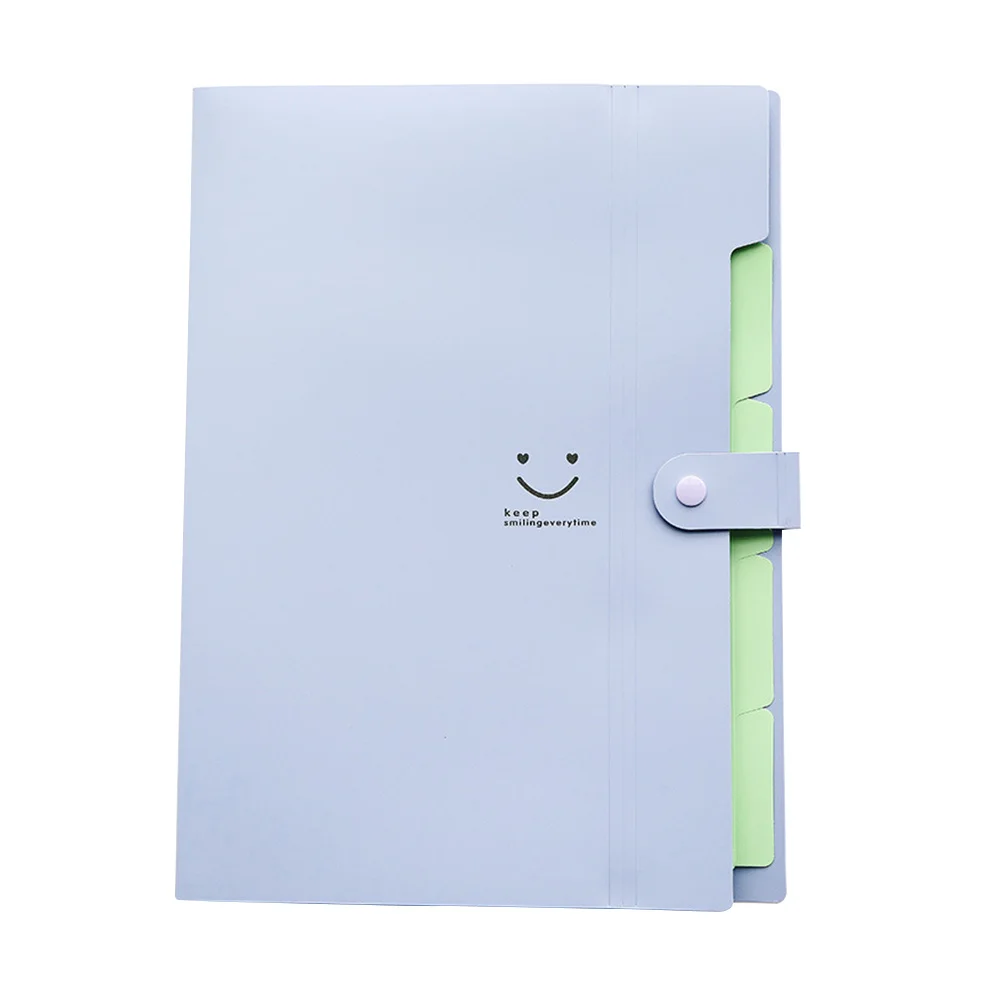 Pasta de arquivo acordeão com 5 bolsos, plástico, expansível, fecho de pressão, tamanho carta a4, organizador de papel, rosa, azul, verde, roxo