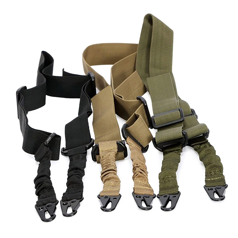 Tactical Two Points Sling Bungee Shoulder Strap Durable Nylon Rifle Belt Heavy Duty Sling For Outdoor Hunting Sports Accessories