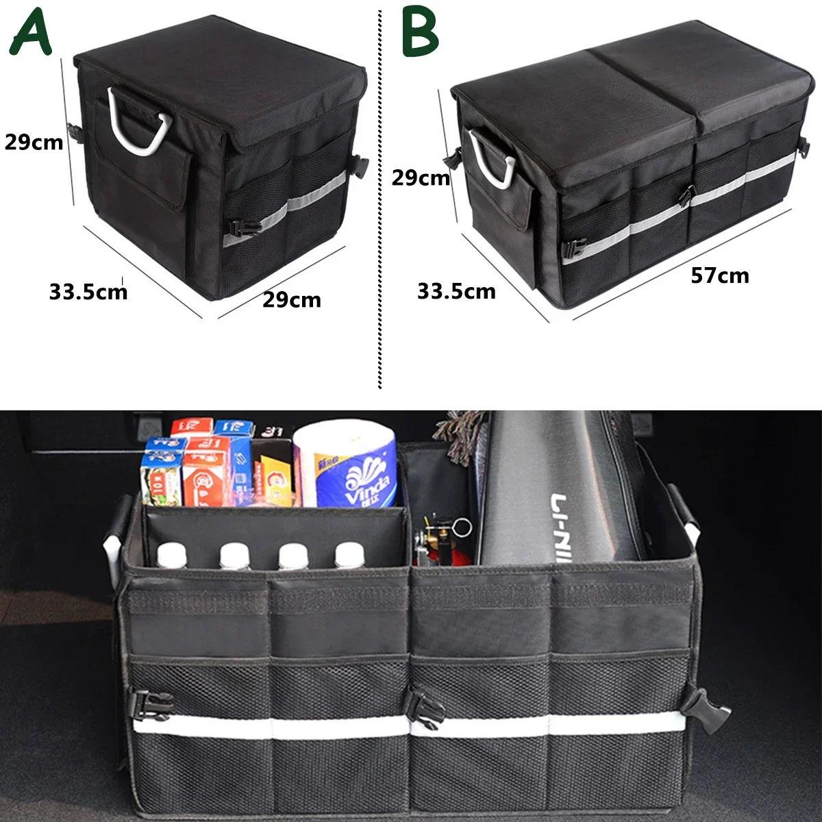 

Auto Car Trunk Backseat Organizer Multi-compartment Collapsible Auto Seat Back Organizer Large Capacity Car Interior Accessories