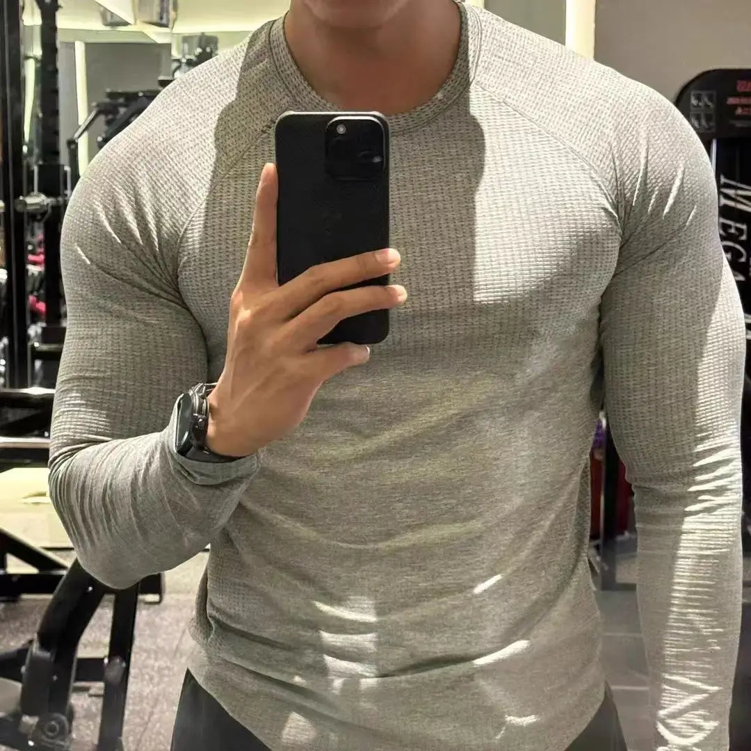 

Lemon Metal Vent Tech Men's long sleeved sports T-shirt men's fitness T-shirt fast drying gym compression T-shirt for training