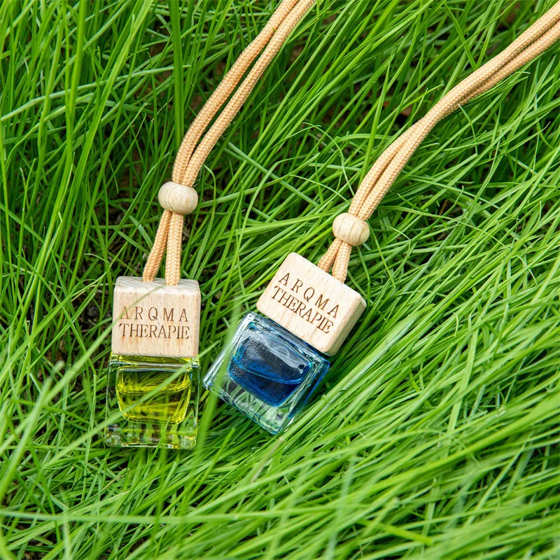 8ml Square Car Diffuser, 10 Scents Hanging Air Freshener with Refillable Bottle, Car Fragrance Decor Gift like Gardenia, etc.
