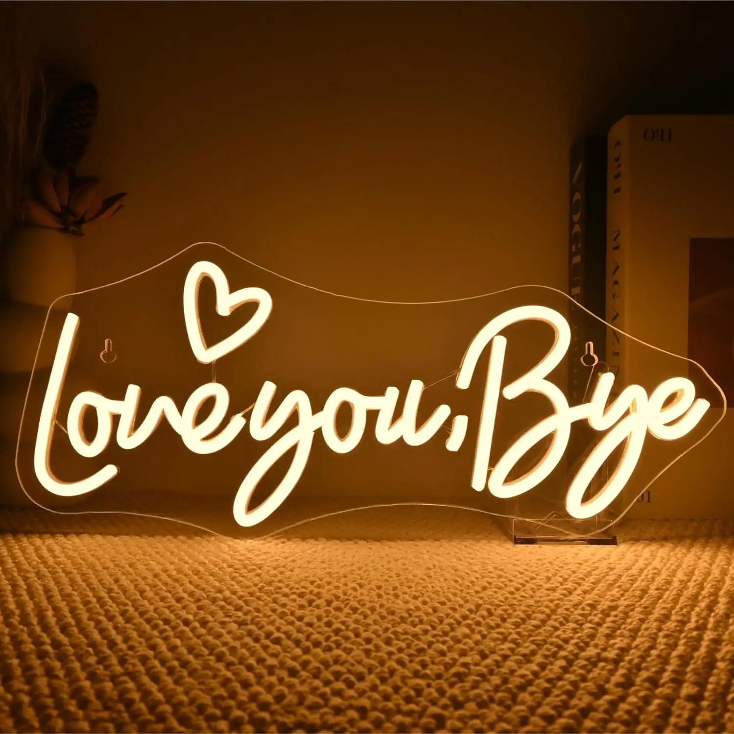 Love You Bye Neon Sign USB Dimmable Neon Lights for Graduation Bedroom Home Wedding Party Bar Modern Decoration Birthday Gift