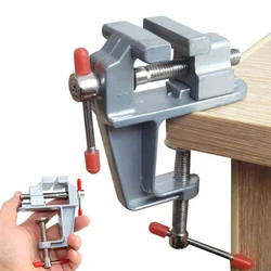 Universal Table Vise Home 35mm Aluminum Mini Hobby Clamp on Table Bench Vise DIY Household Flat Mouth Table Vise Hand Tools