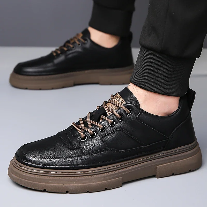 Zapatos deportivos غير الرسمية de cuero para hombre، calzado غير الرسمية للأعمال، القابلة للتنفس، الفقرة برينسا وأوتونو، 2025