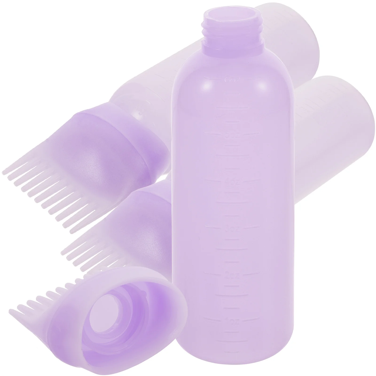 

3pcs Perm Bottle Dye Application Comb Dispenser Hair Oil Applicator Purple Root Comb Salon Tool Hair Coloring Accessories