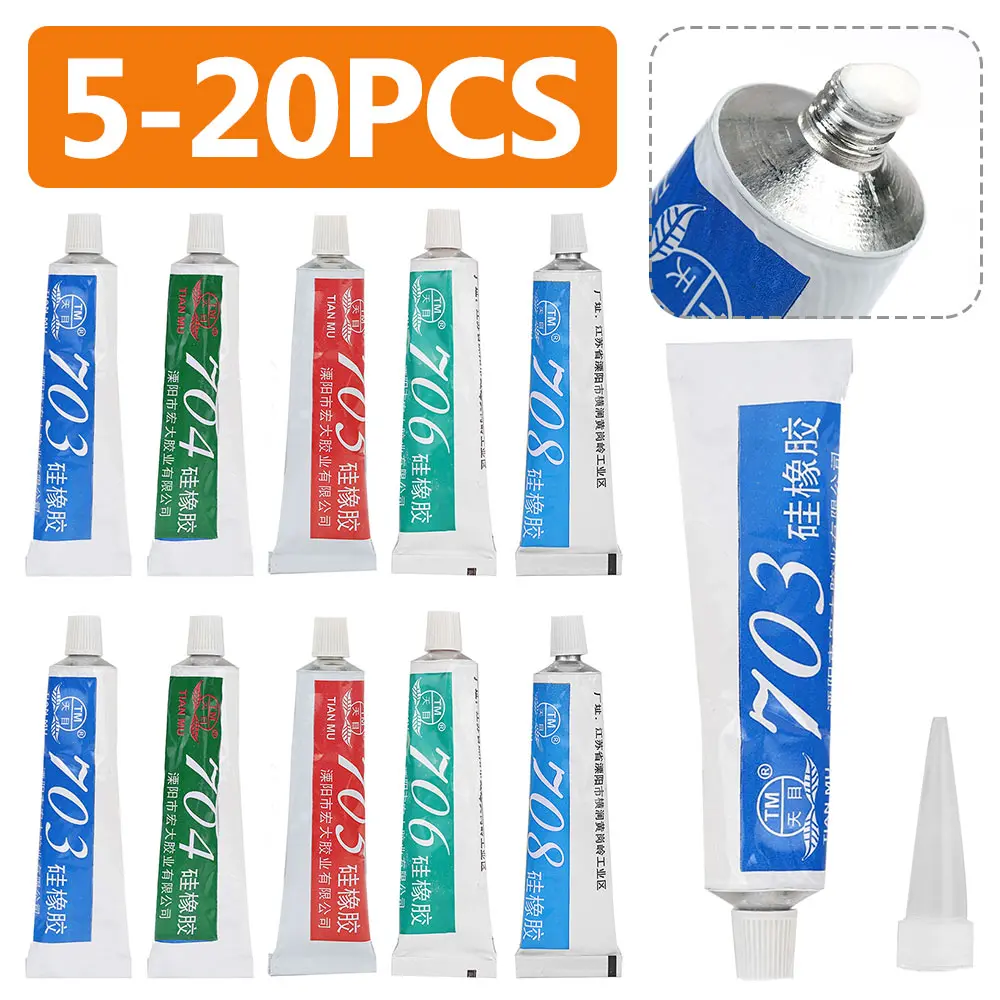 5-20 Super Glue Fixed High Temperature Resistant Silicone Rubber Sealing Glue Waterproof Insulating Electronic Sealant Insulated