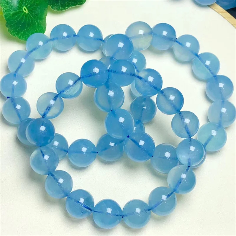 Natural Aquamarine Bracelet Fashion Gemstone Crystal Jewelry Bangle For Women Healing Bohemia Holiday Gift 1pcs 10/15/16MM